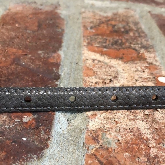 Women’s narrow gray reptile textured belt. 1/2” wide. 36” long. - Picture 3 of 6